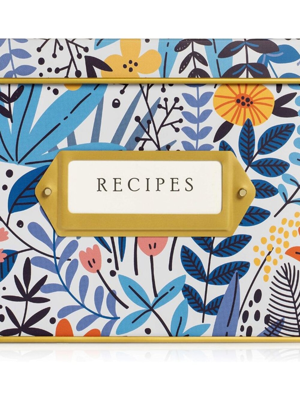 Decorative Recipe Tin Box for Recipe Cards, Greeting Card Holder